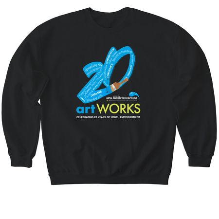 ArtWorks 20th Anniversary Apparel, a Black Softstyle Crewneck Sweatshirt