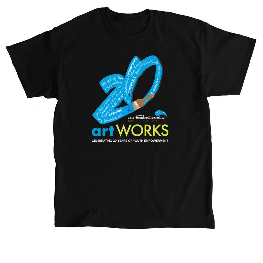 ArtWorks 20th Anniversary Apparel, a Black Classic Unisex Tee