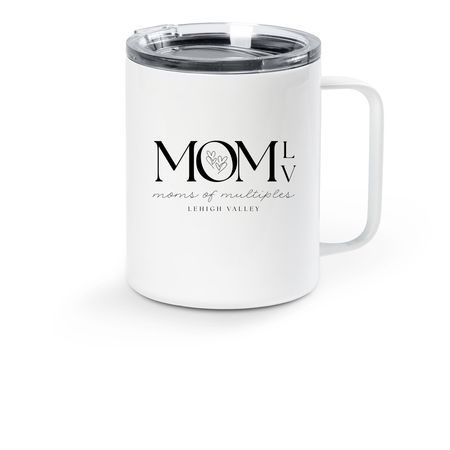MOMLV Mug, a White Stainless Steel Travel Mug