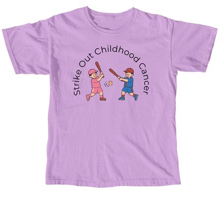 ACP 12 Strike out cancer, a Neon Violet Comfort Colors Unisex Tee