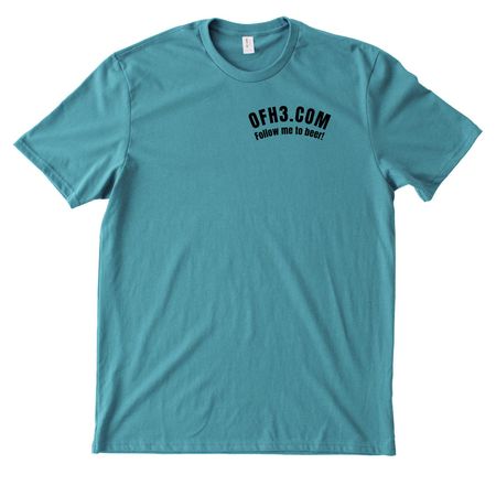 OFH3 Logo On Back, a Oceanic Teal Allmade Heavyweight Recycled Cotton Tee