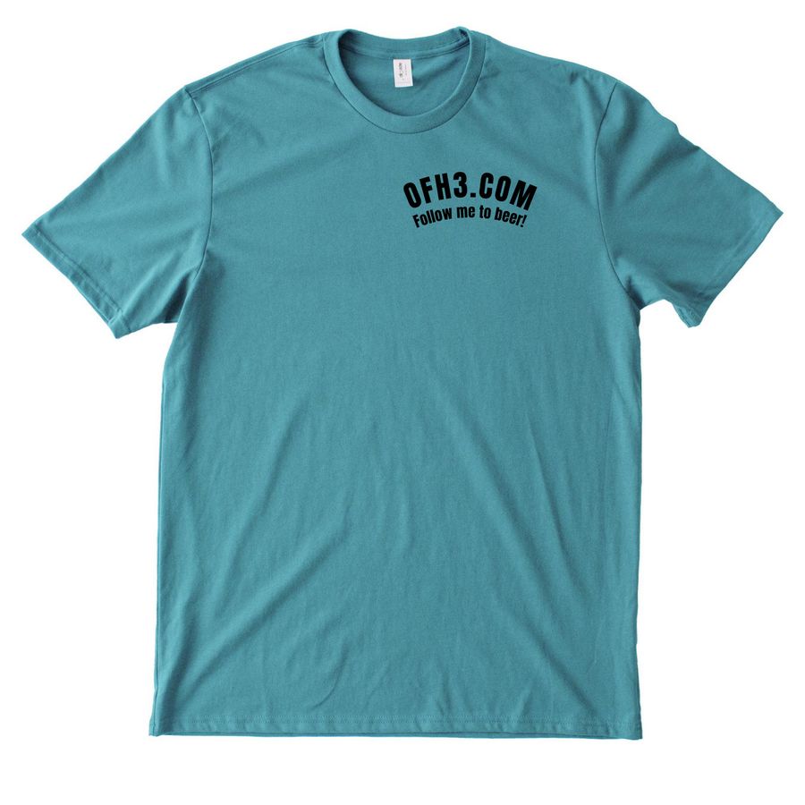 OFH3 Logo On Back, a Oceanic Teal Allmade Heavyweight Recycled Cotton Tee