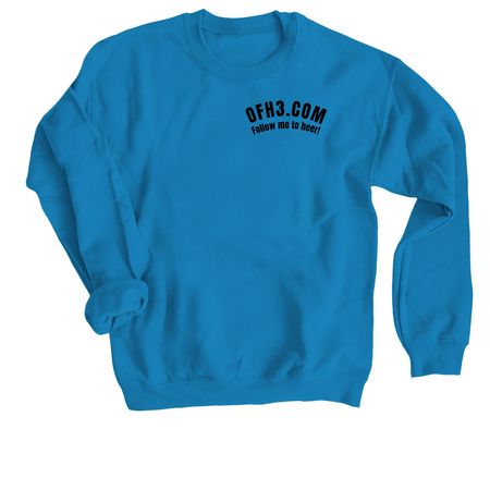 OFH3 Logo On Back, a Sapphire Crewneck Sweatshirt
