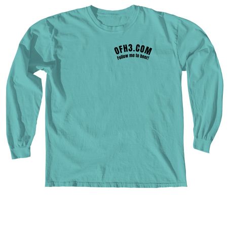 OFH3 Logo On Back, a Seafoam Comfort Colors Long Sleeve Tee