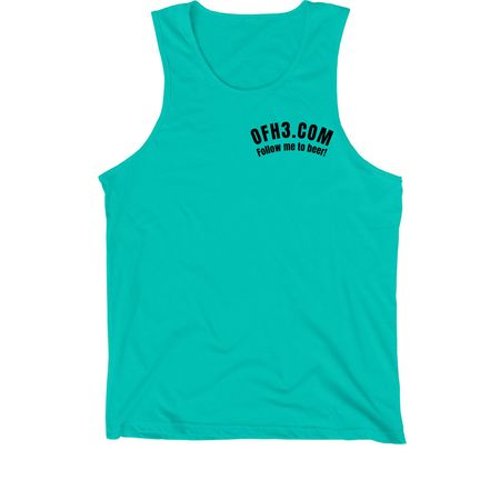 OFH3 Logo On Back, a Teal Premium Cotton Tank