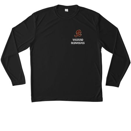 WESTEND REDWOLVES, a Black Unisex Performance Long Sleeve Tee