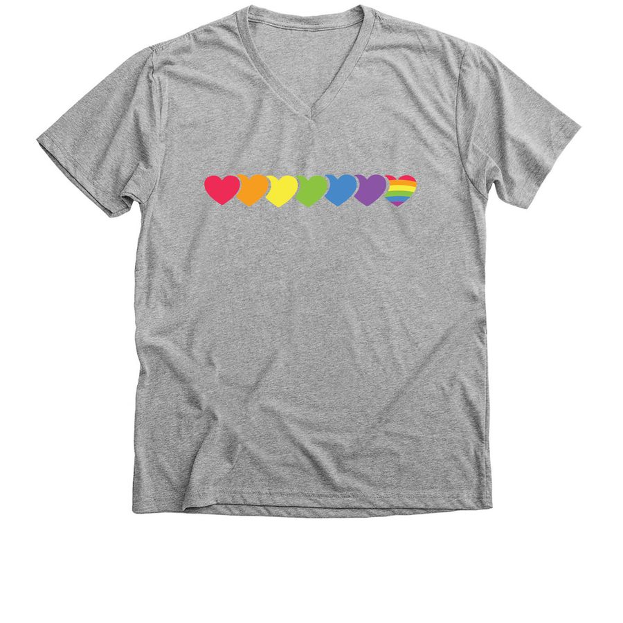 Rainbow Hearts, a Athletic Heather Premium V-Neck Tee