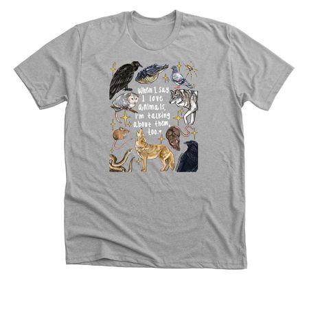 Animal Lover Merch (light text), a Athletic Heather Premium Unisex Tee