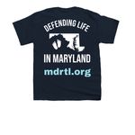 Caroline County Right to Life, a Navy Youth Unisex Tee (back-view)