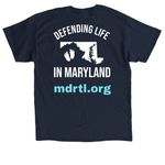 Caroline County Right to Life, a Navy Classic Unisex Tee (back-view)