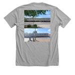 2926 acoma silver iris&nbsp;, a Athletic Heather Premium Unisex Tee (back-view)