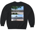 2926 acoma silver iris&nbsp;, a Black Softstyle Crewneck Sweatshirt (back-view)