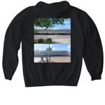 2926 acoma silver iris&nbsp;, a Black Gildan Softstyle Pullover Hoodie (back-view)