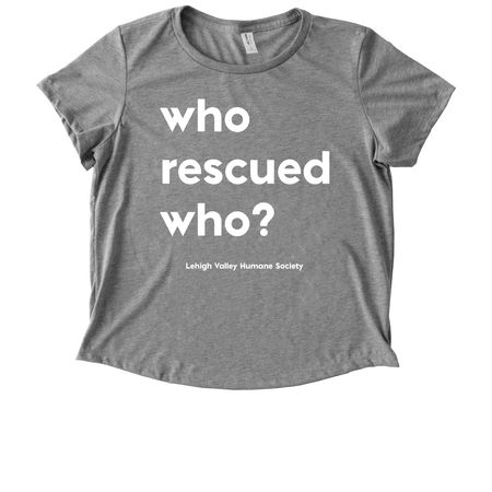 Who Rescued Who?, a Aluminum Grey Allmade Eco Triblend Women?s Scoop Neck Tee