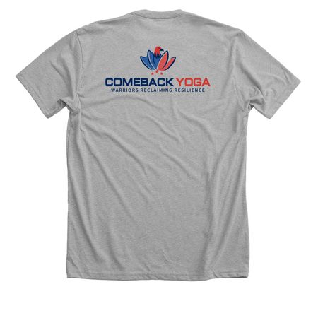 Comeback Yoga 2026 Shirt Drop, a Athletic Heather Premium Unisex Tee (back-view)