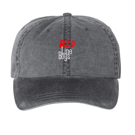 Redline Boys Hats, a Black Printed Pigment Dye Baseball Cap