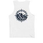 Think Like An Ancestor, a White Premium Cotton Tank (back-view)