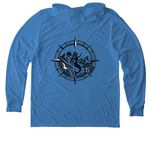 Think Like An Ancestor, a Azure Blue Allmade Eco Triblend Hoodie Tee (back-view)