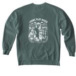 Paws Play Merch, a Blue Spruce Comfort Colors Crewneck Sweatshirt (back-view)