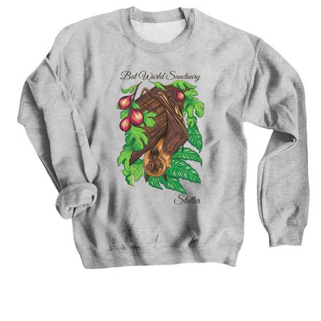 Bat World Sanctuary- Statler, a Sport Grey Crewneck Sweatshirt