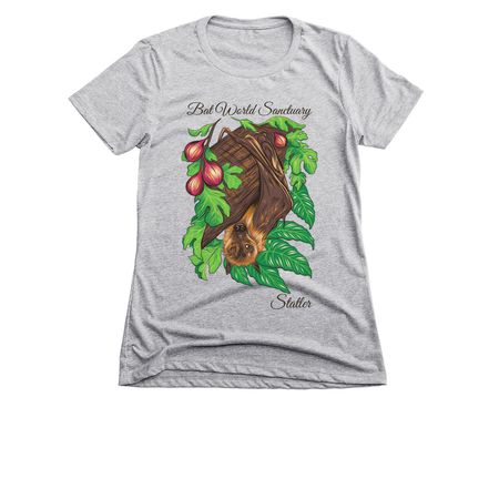 Bat World Sanctuary- Statler, a Dark Heather Grey Women's Slim Fit Tee