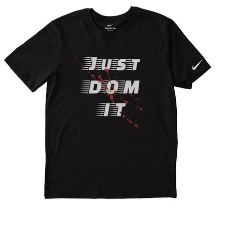 Just Dom It Nike, a Black Nike Dri-FIT Jersey Blend Performance Tee