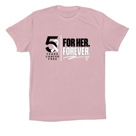 5 YEARS CANCER FREE - PINK, a Pink Premium Cotton Tee