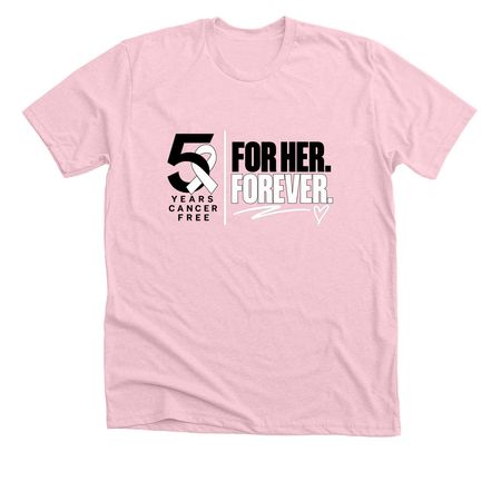 5 YEARS CANCER FREE - PINK, a Heather Pink Premium Unisex Tee