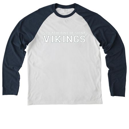 Vintage Varsity, a Rebel Blue/ Bright White Allmade Eco Triblend Colorblock Raglan Long Sleeve Tee