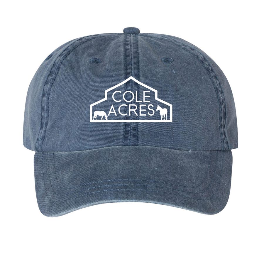 Cole Acres Farm Hats, a Navy Printed Pigment Dye Baseball Cap