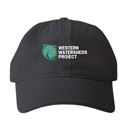 Western Watersheds Project Cap, a Black Printed Pigment Dye Baseball Cap