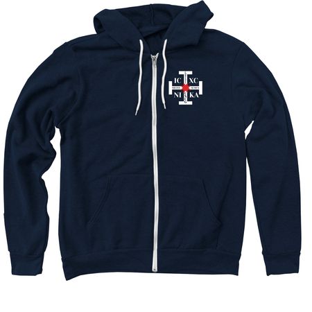 Proud of Our Coastguardsman Quebec 208, a Navy Zip Up Hoodie