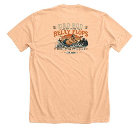 Belly Flop Team Tees, a Heather Peach Premium Unisex Tee (back-view)