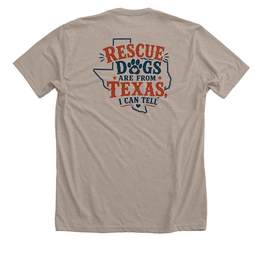 Rescue Dogs from Texas, a Heather Stone Premium Unisex Tee (back-view)