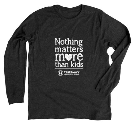 Nothing Matters More than Kids!&nbsp;, a Dark Grey Heather Premium Long Sleeve Tee
