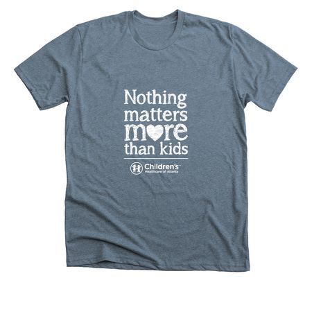 Nothing Matters More than Kids!&nbsp;, a Heather Slate Premium Unisex Tee
