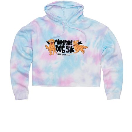 Vampire Dog 5K (Wings!), a Cotton Candy Women?s Tie Dye Cropped Hoodie