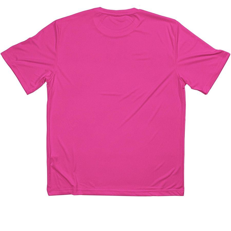 TBYI, a Neon Pink Classic Performance Tee (back-view)