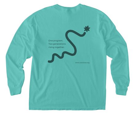 R2R Comfort Long Sleeve Pocket Tee, a Chalky Mint Comfort Colors Long Sleeve Pocket Tee (back-view)
