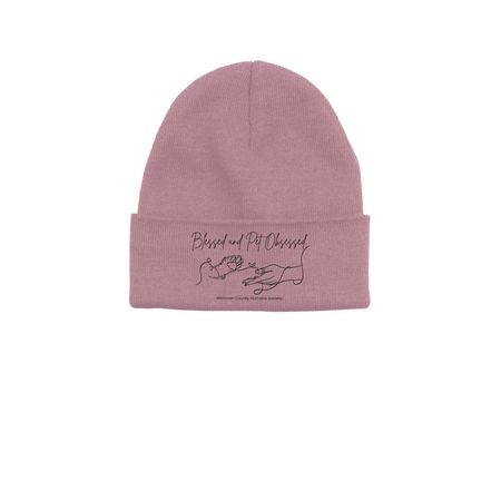 Pet Obsessed Hat, a Cosmic Pink Printed Base Camp Beanie