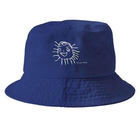 Bucket Hat, a Royal Blue Printed Bucket Hat