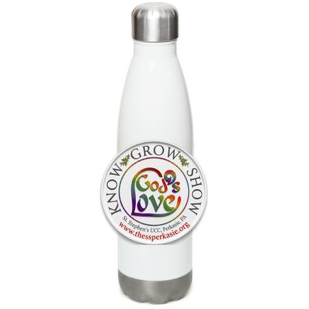 St. Stephen's UCC Church Merch, a White Stainless Steel Water Bottle