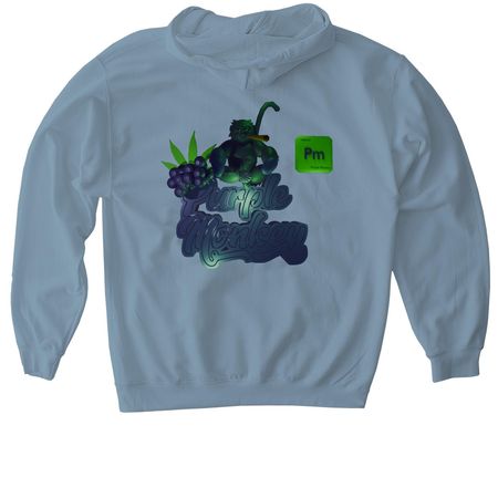 Purple Monkey, a Stone Blue Gildan Softstyle Pullover Hoodie