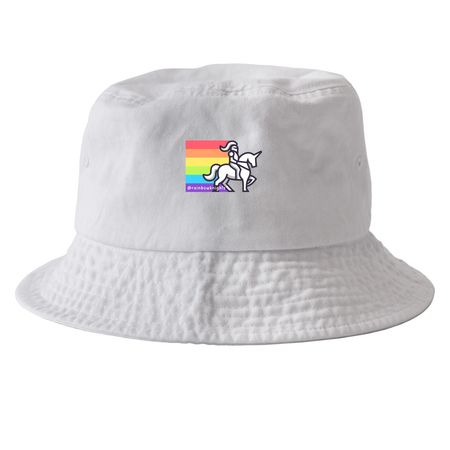Rainbow Knights [Hats], a White Printed Bucket Hat