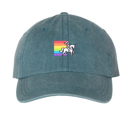 Rainbow Knights [Hats], a Teal Printed Pigment Dye Baseball Cap