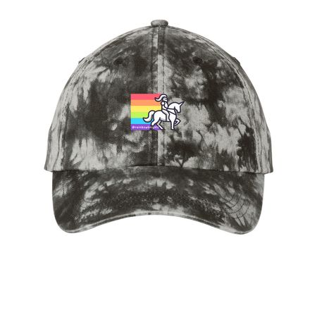 Rainbow Knights [Hats], a Black Printed Tie Dye Baseball Hat