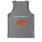 Mad Pat will return..., a Aluminum Grey Allmade Eco Triblend Tank (back-view)