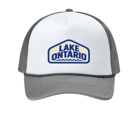 Lake Ontario&nbsp;, a White/ Deep Smoke Printed Foam Trucker Hat