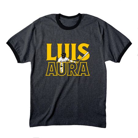 Breaking T Releases Luis Lara Luis Aura Shirt, a Dark Heather Grey/ Jet Black Cotton Ringer Tee