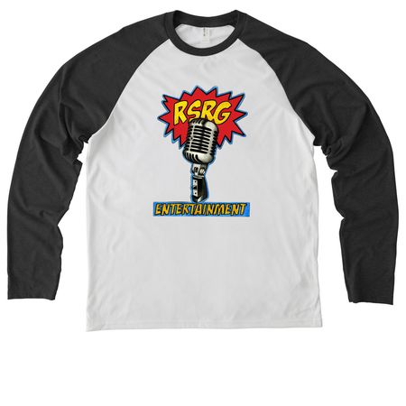 RSRG ORIGINAL LOGO, a Space Black/ Bright White Allmade Eco Triblend Colorblock Raglan Long Sleeve Tee